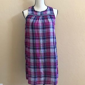New Max Jeans Sleeveless Plaid purple blue dress